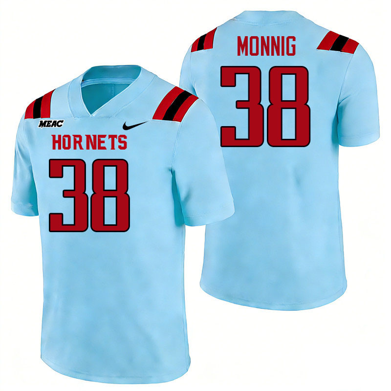 Delaware State Hornets #38 Thomas Monnig College Football Jerseys,Uniforms Stitched-Light Blue
